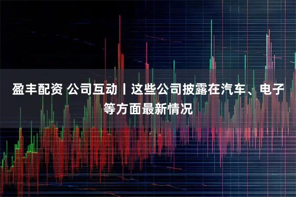 盈丰配资 公司互动丨这些公司披露在汽车、电子等方面最新情况