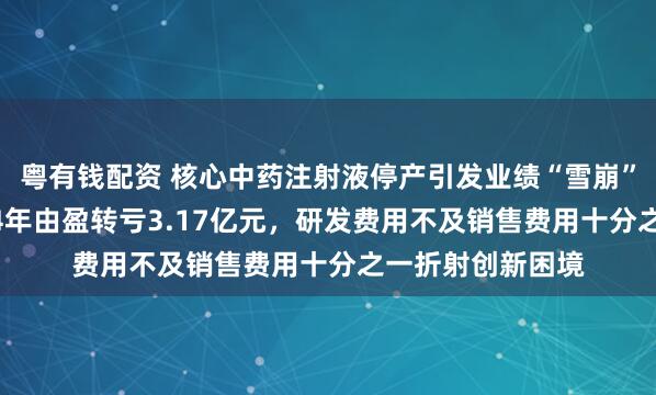粤有钱配资 核心中药注射液停产引发业绩“雪崩”：益佰制药2024年由盈转亏3.17亿元，研发费用不及销售费用十分之一折射创新困境