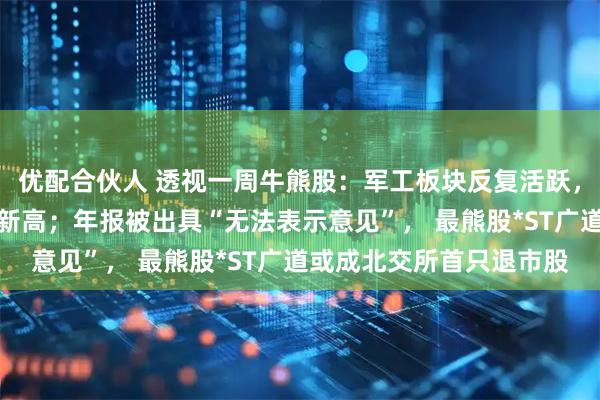 优配合伙人 透视一周牛熊股：军工板块反复活跃，最牛股七丰精工股价创新高；年报被出具“无法表示意见”， 最熊股*ST广道或成北交所首只退市股